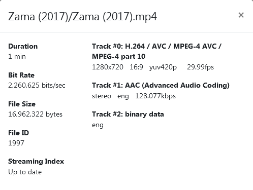 Zama (2017) Transcoding