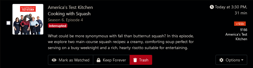 Channels Manage Recordings America's Test Kitchen