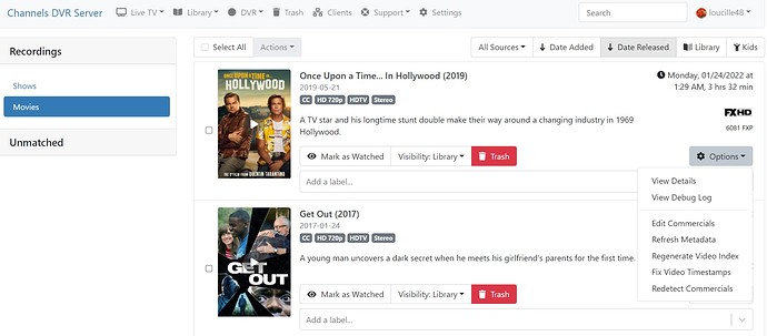 Manage Movies - No Keep Forever