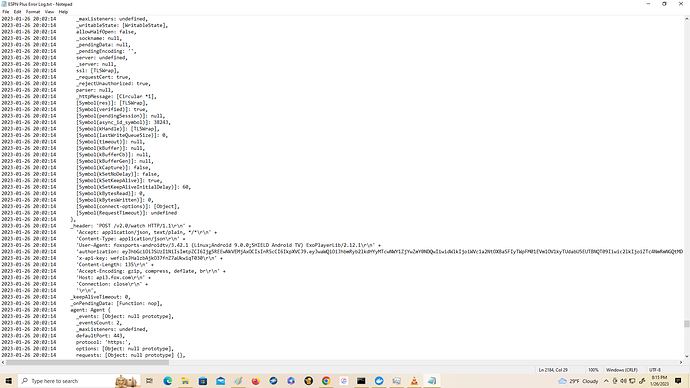ESPN Plus Error log page 3