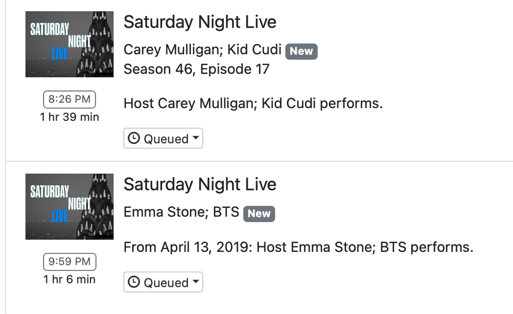 How can I stop the DVR from recording old episodes of Saturday Night