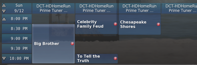 Scheduled Recording Grid